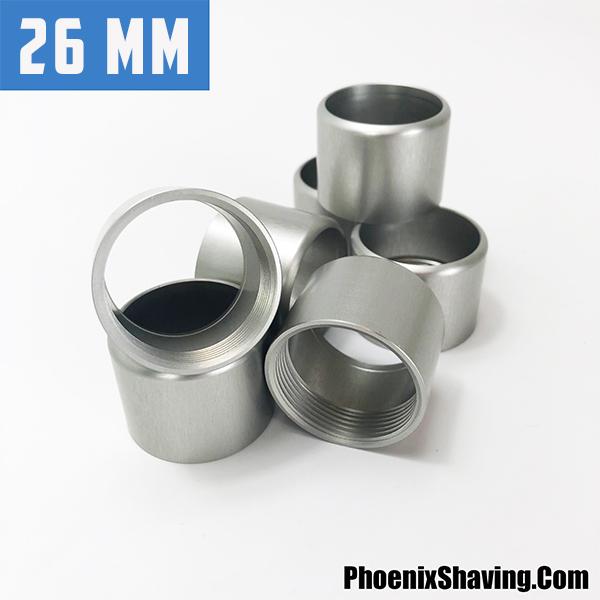26mm Phoenix Shaving Aluminum Ferrules or "Blanks" | Switchback 400 or Rubberset 400 Empty Top Ring - Phoenix Artisan Accoutrements