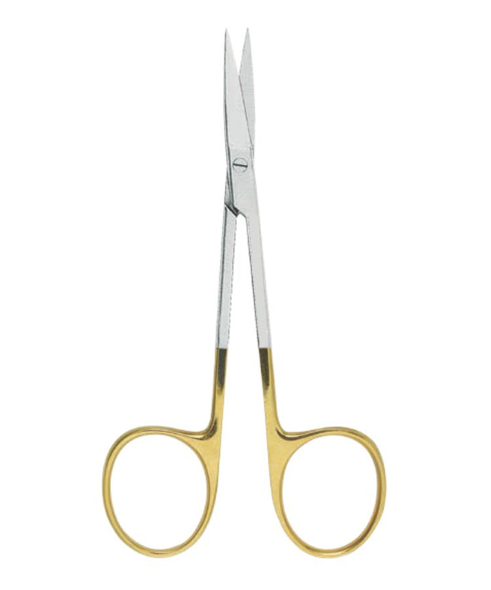 3W03-350 Iris Straight Disec Scissor Half Gold