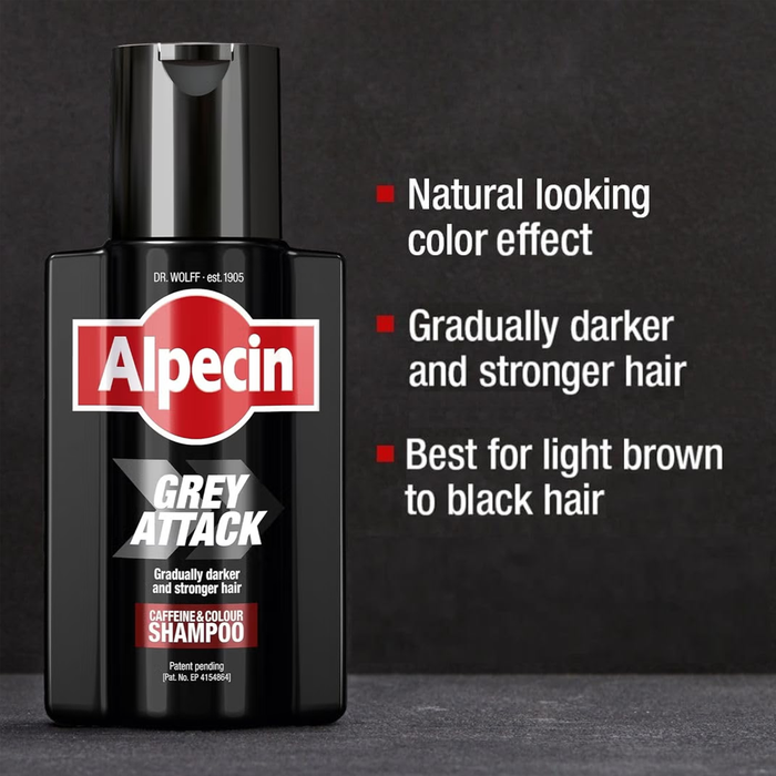 Alpecin Grey Attack Caffeine & Colour Shampoo for Men - 200ml, Shampoo