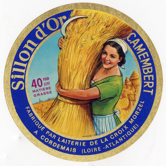 Antique, Unused, French Jeannette Camembert, Cheese Label, Milk Maid