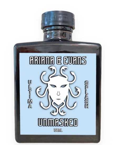 Ariana & Evans Ultima Unmasked Aftershave Splash bottle label