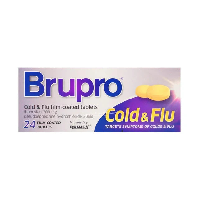 Brupro Ibuprofen Cold & Flu 24 Tablets