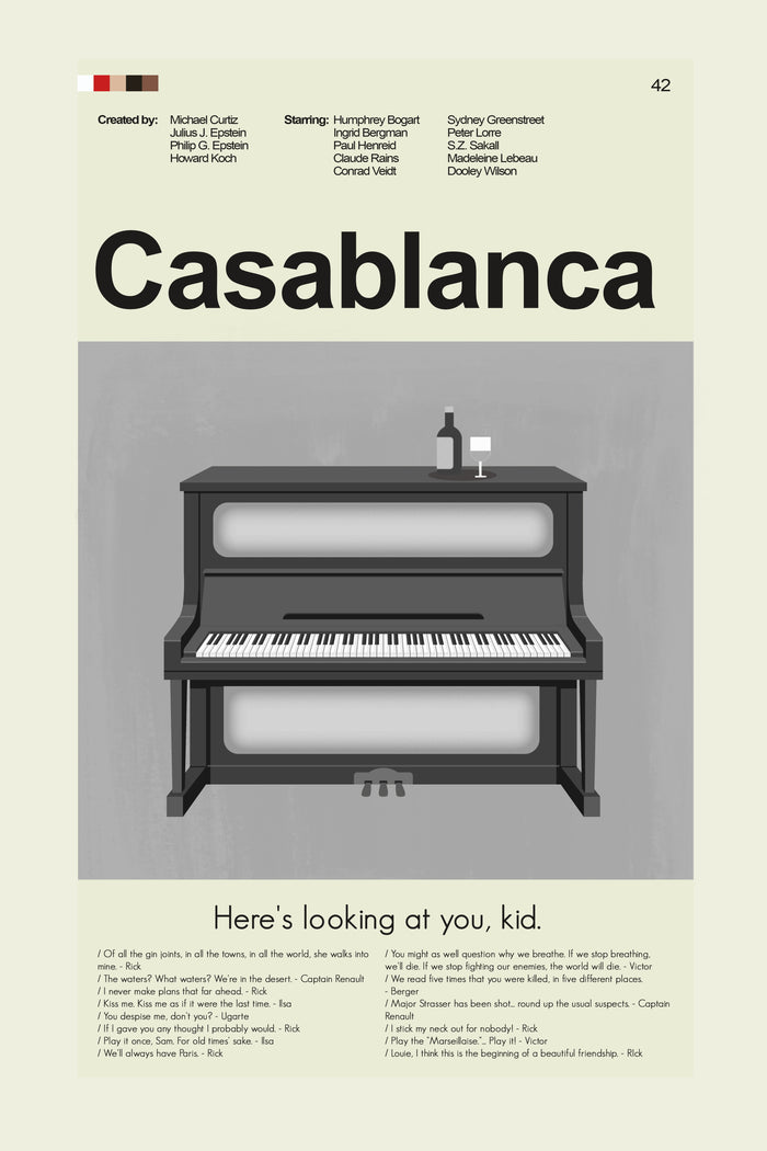 Casablanca Inspired Mid-Century Modern Print | 12"x18" or 18"x24" Print only