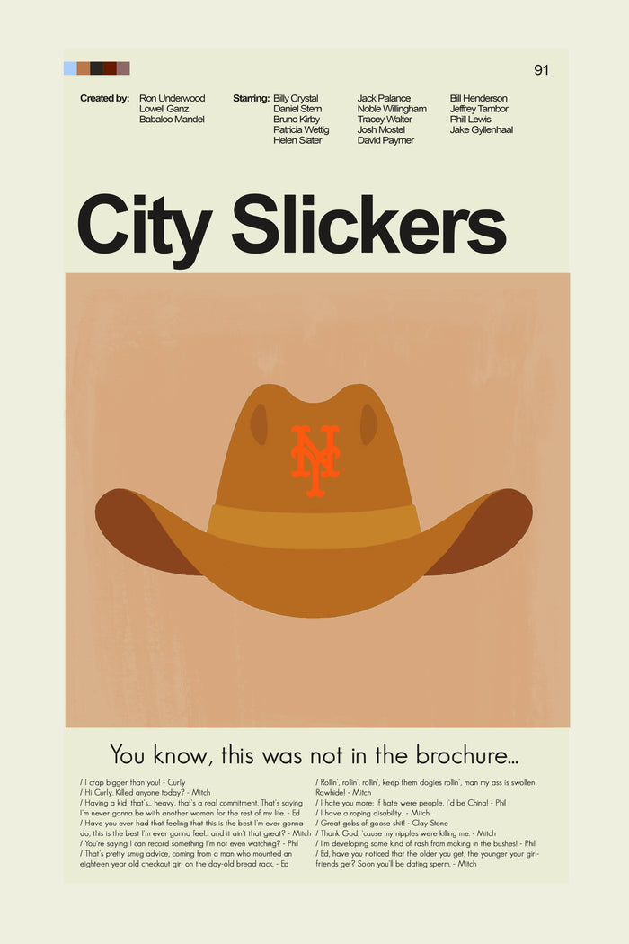 City Slickers Inspired Mid-Century Modern Print | 12"x18" or 18"x24" Print only