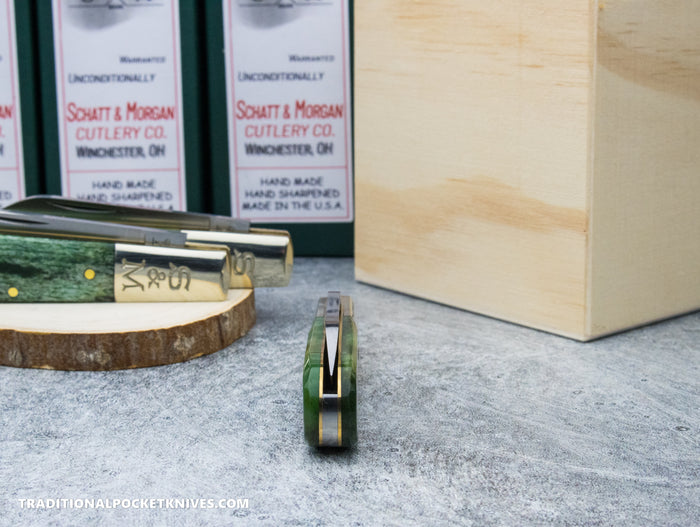 Cooper Cutlery Schatt&Morgan Cutlery #69 Barlow Smooth Green Camel Bone (SGCB)