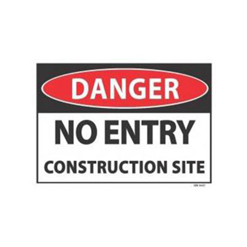 Danger No Entry Construction Site Sign | 340mm x 240mm