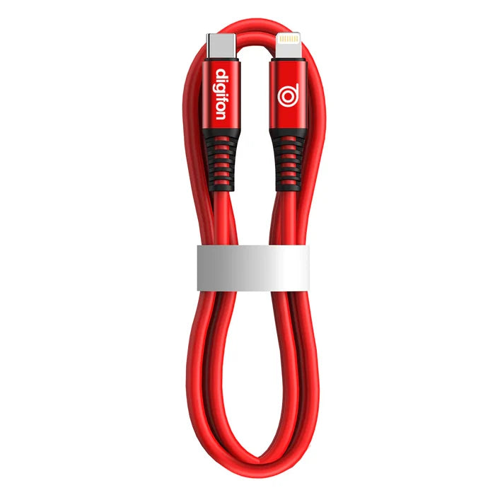 Digifon Cheetah USB-C to Lightning 2m Cable 30W – Red - Image 2 - Office R Us