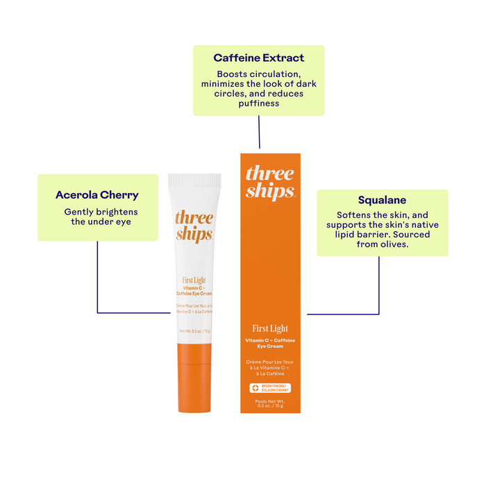 Three Ships-First Light Vitamin C + Caffeine Eye Cream-Skincare-ThreeShips_FirstLightVitaminC_CaffeineEyeCream_6281106390421_6_Benefits__jpg-The Detox Market |