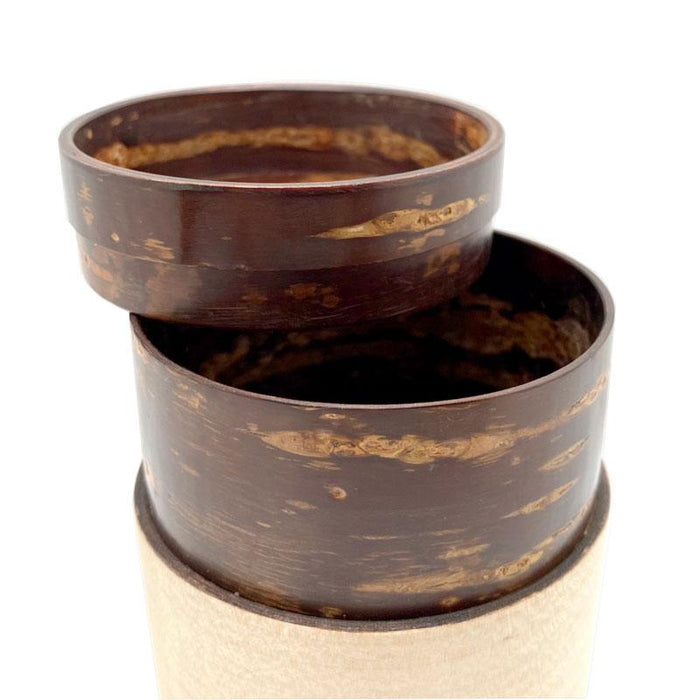 Fujiki Denshiro: Obizutsu Tea Canister - Ebony Wood Grain 帯筒 茶筒(大)黒檀柾目 - Yunomi.life