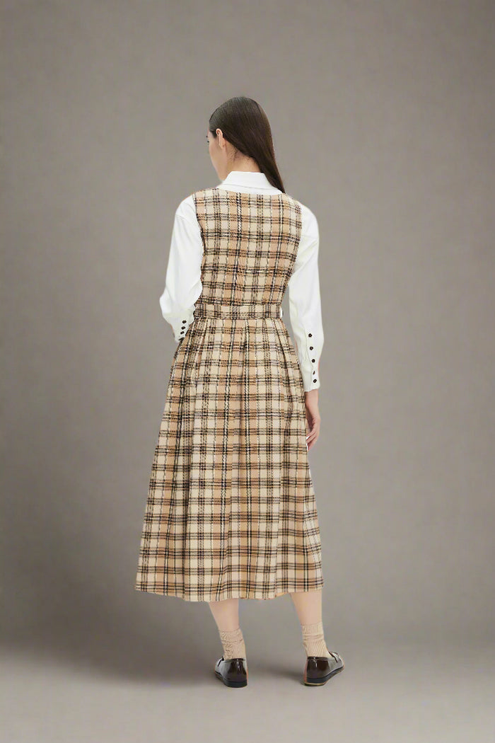 Geneva Plaid Drop Waist Dress