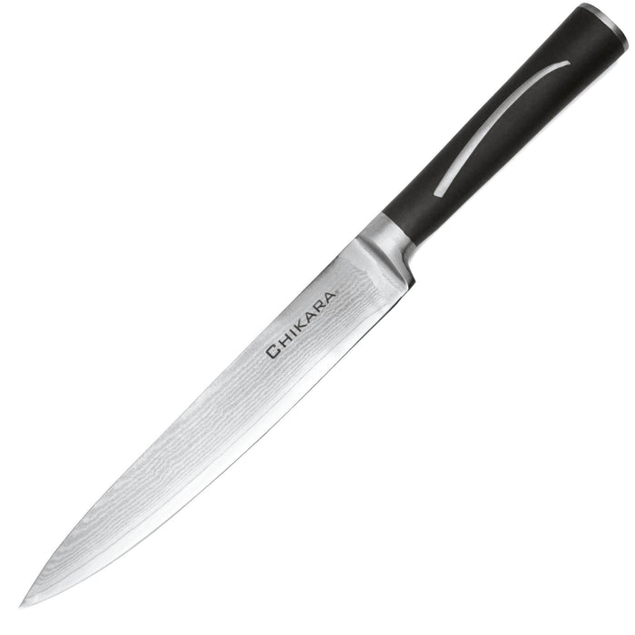 Ginsu Forged Damascus 8″ Slicer displayed on a white background