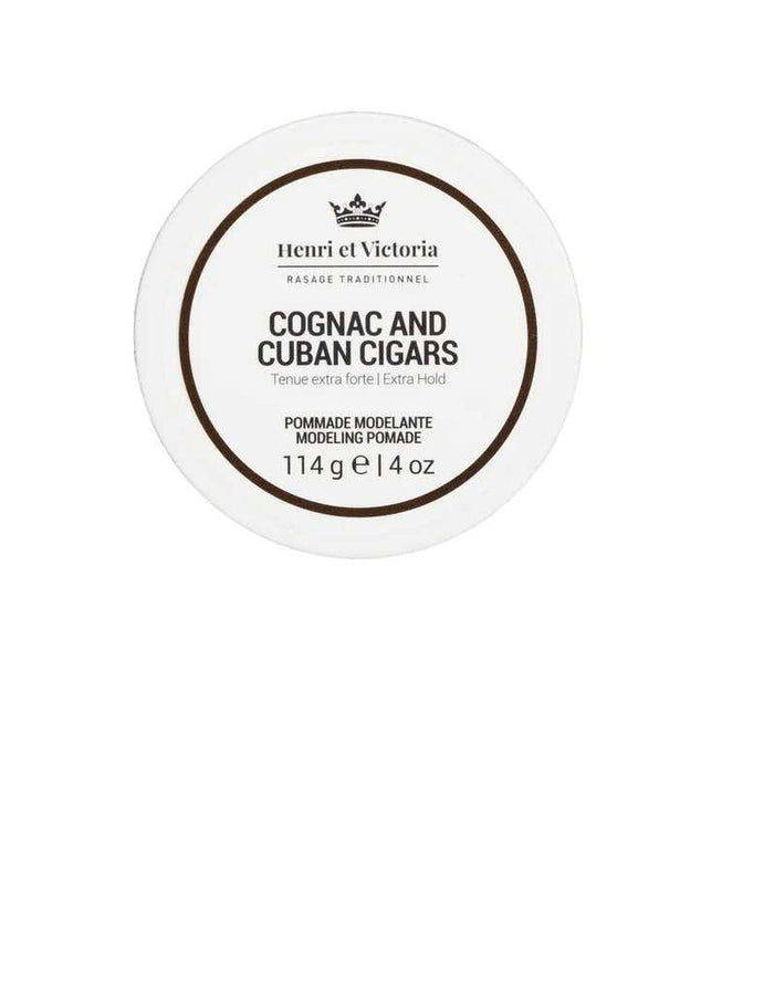 Henri Et Victoria Cognac and Cuban Cigars Pomade container for hair styling