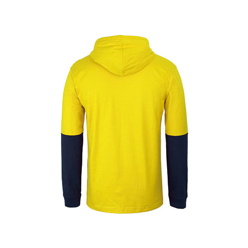 Hi Vis Long Sleeve Cotton T-Shirt with Hood | 6HCTL