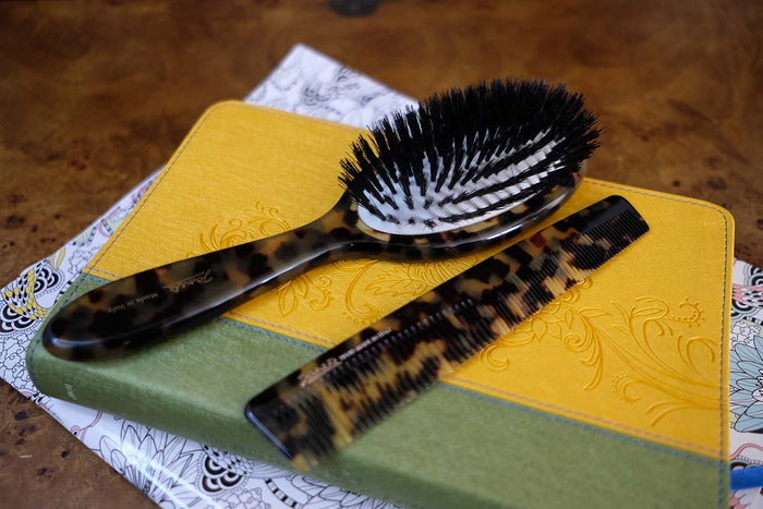 Janeke Handmade Spotted Family Hairbrush with Natural Bristles, 8 3/4 Inches 27212S - Boyd's Madison Avenue