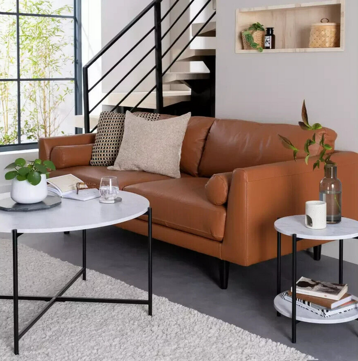 Jules Round Coffee Table - Black & White