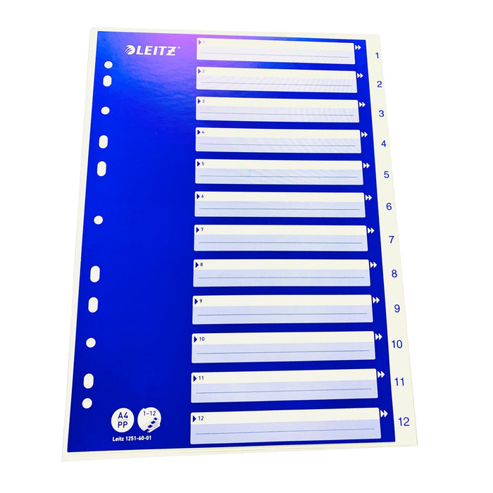 Leitz PP Index A4, White, 1–12 Tabs - Office R Us Lagos