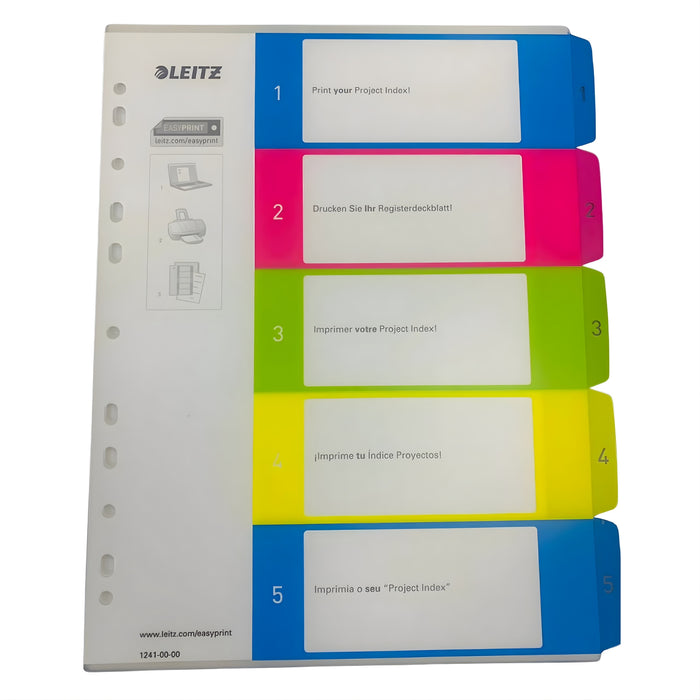 Leitz WOW PP Printed Index, 1–5 Tabs