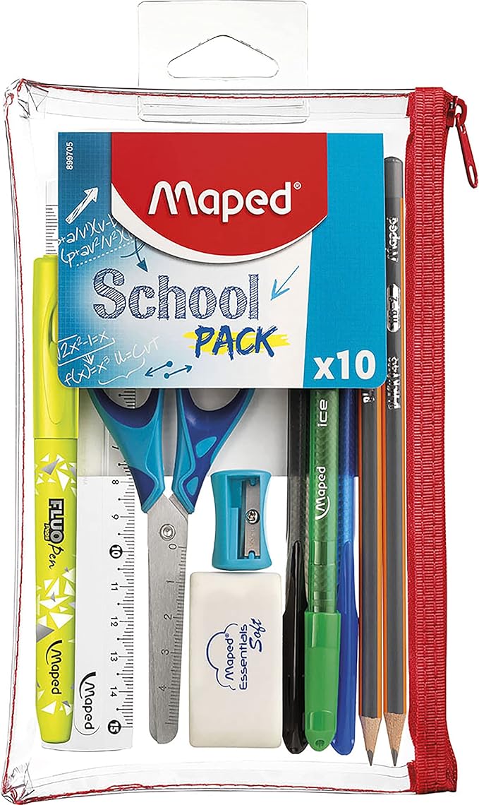 Maped School Pack 10P Transparent Pencil Case - Office R Us Lagos