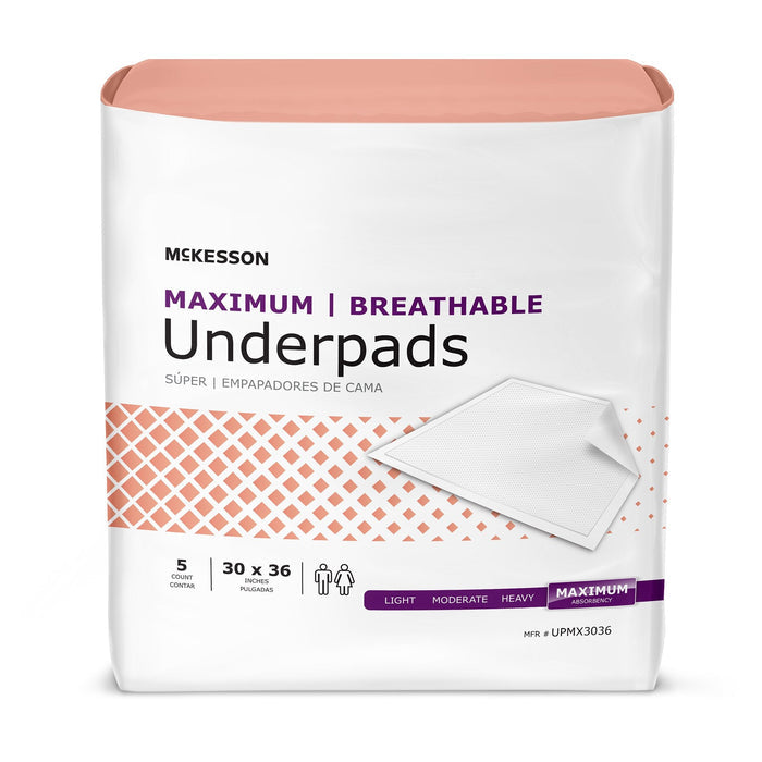 McKesson Breathable Underpads, Maximum - UPMX3036-Pack - LL Medico