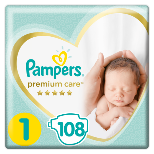 Pampers Premium Care 1 New Born | 108 Diapers