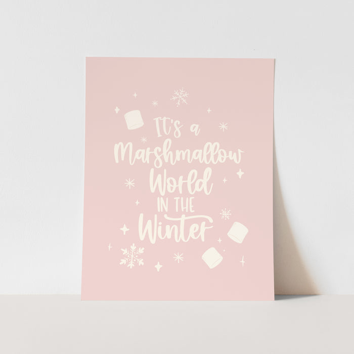 {Pink} It's a Marshmallow World Art Print