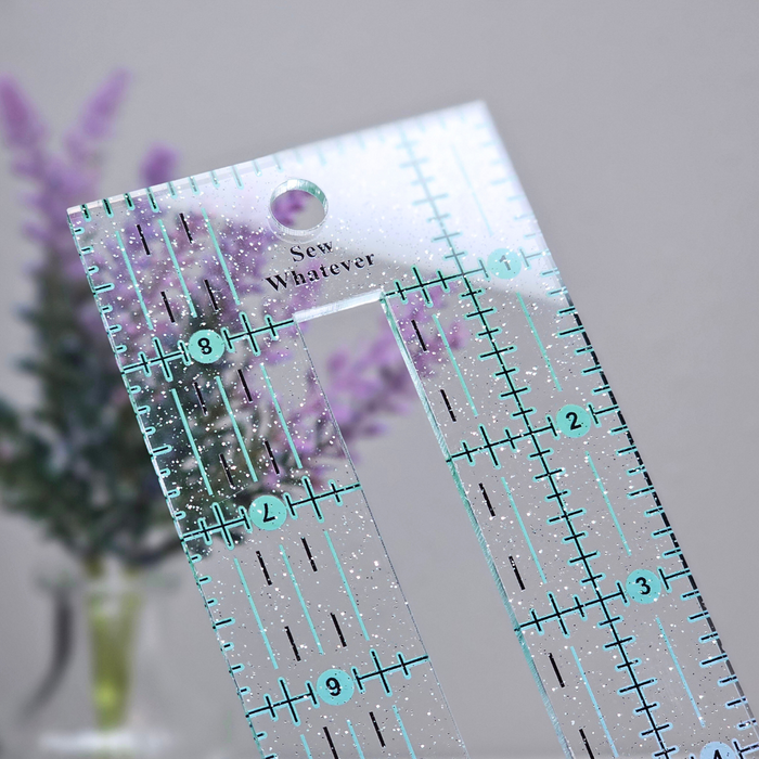 Pink to Teal Gradient | Glitter - 7" Zipper Pocket Ruler (9" x 2.5”)