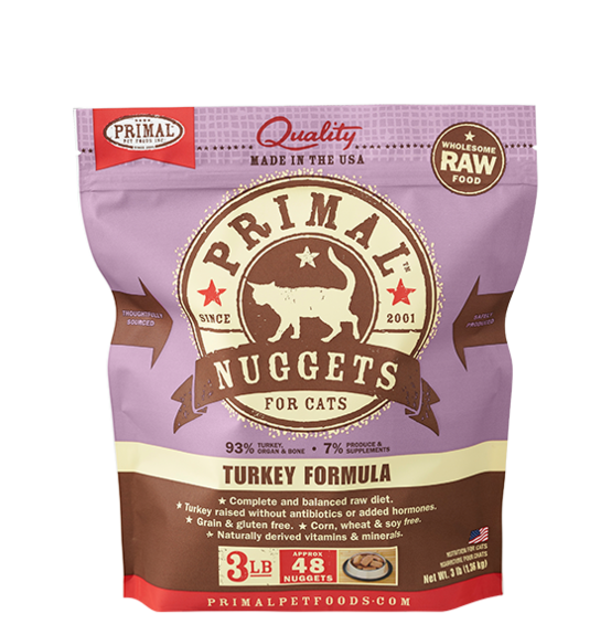 Primal Raw Frozen Feline Turkey Formula 3LB for cat