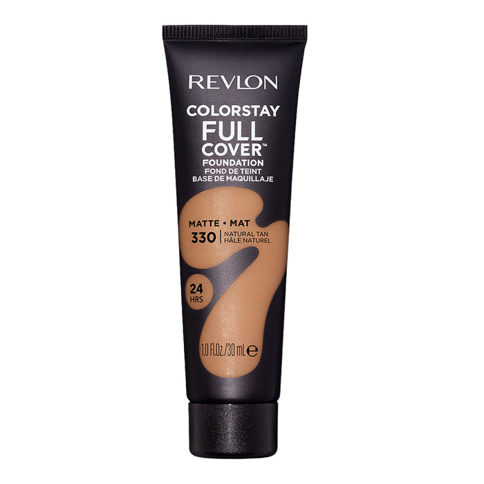 Revlon Full Cover Matte Foundation 330 Natural Tan lightweight 24HR wear with SPF35 and shine control Blush Fiji