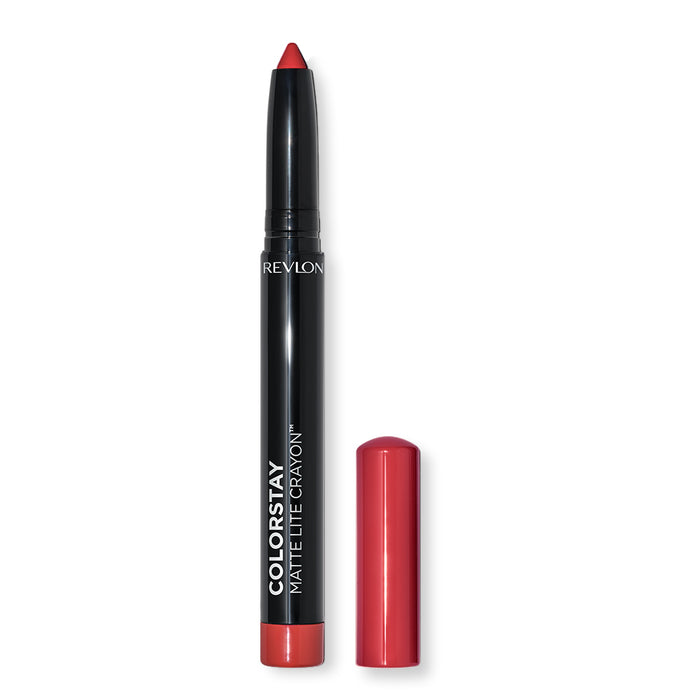 Revlon ColorStay Matte Lite Crayon 008 SHE'S FLY – Lightweight matte lip crayon with bold colour and built-in sharpener