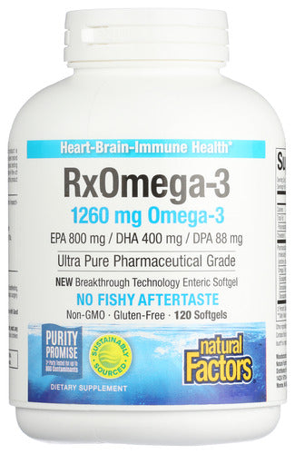RXOMEGA 1260 MG OMEGA-3 120 SG RXOMEGA-3 PHARMACEUTICAL GRADE FISH OIL 630 MG., 120 CT. SOFTGELS '068958035499