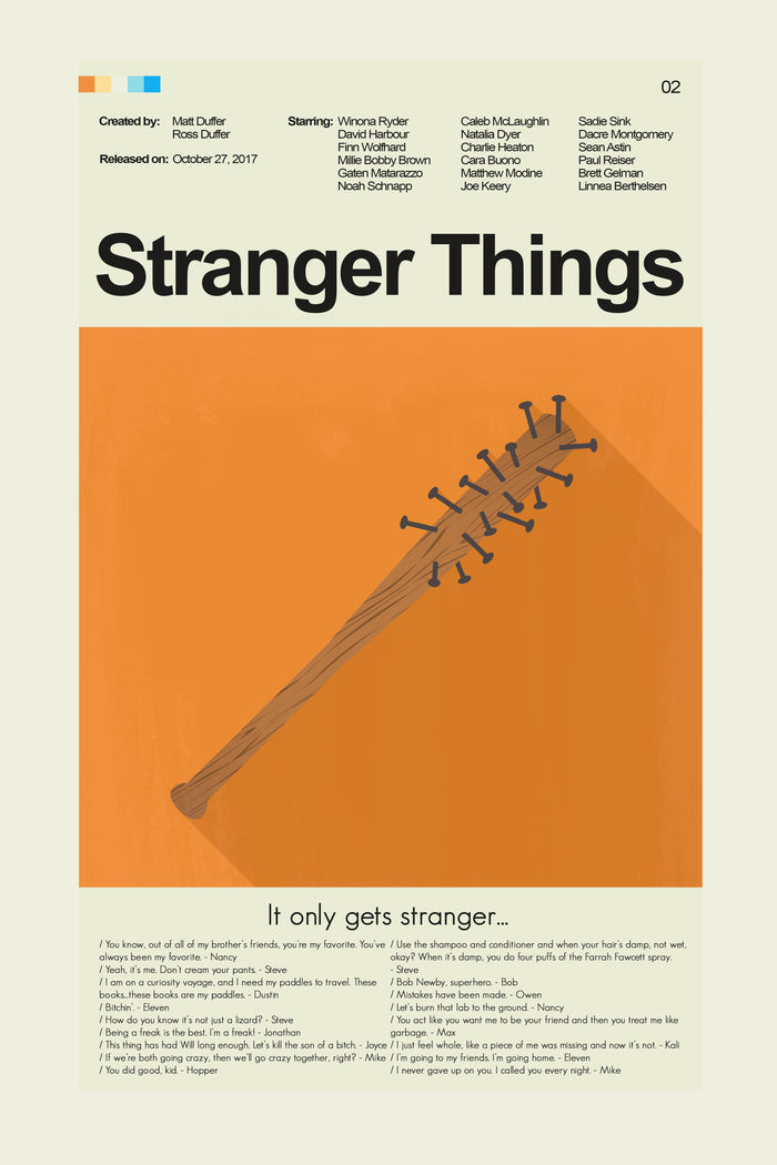 Stranger Things (Season 2) - Steve's Bat | 12"x18" Print Only
