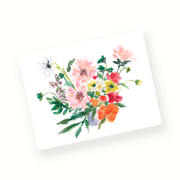 Watercolor Bouquet: Single Card