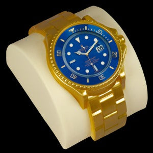 008020 Gold Watch W/ Blue Face