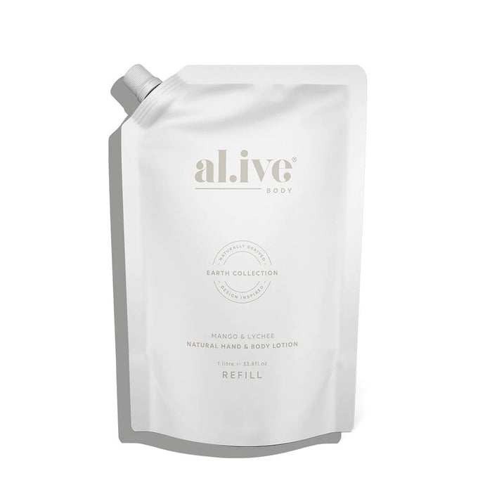 al.ive body Mango & Lychee Hand & Body Lotion Refill Nudie Glow Australia