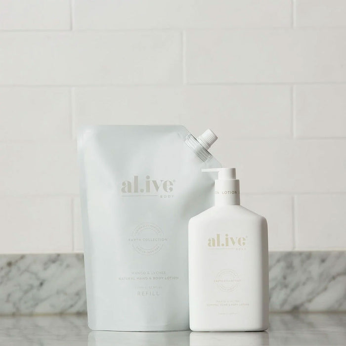 al.ive body Mango & Lychee Hand & Body Lotion Refill Nudie Glow Australia