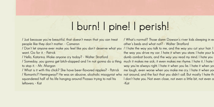 10 Things I Hate About You - Kat's Black Underwear  | 12"x18" or 18"x24" Print only