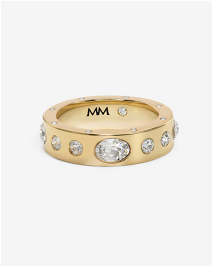 18K Yellow Gold Overlay 'Ashley' Cubic Zirconia Sunset Ring