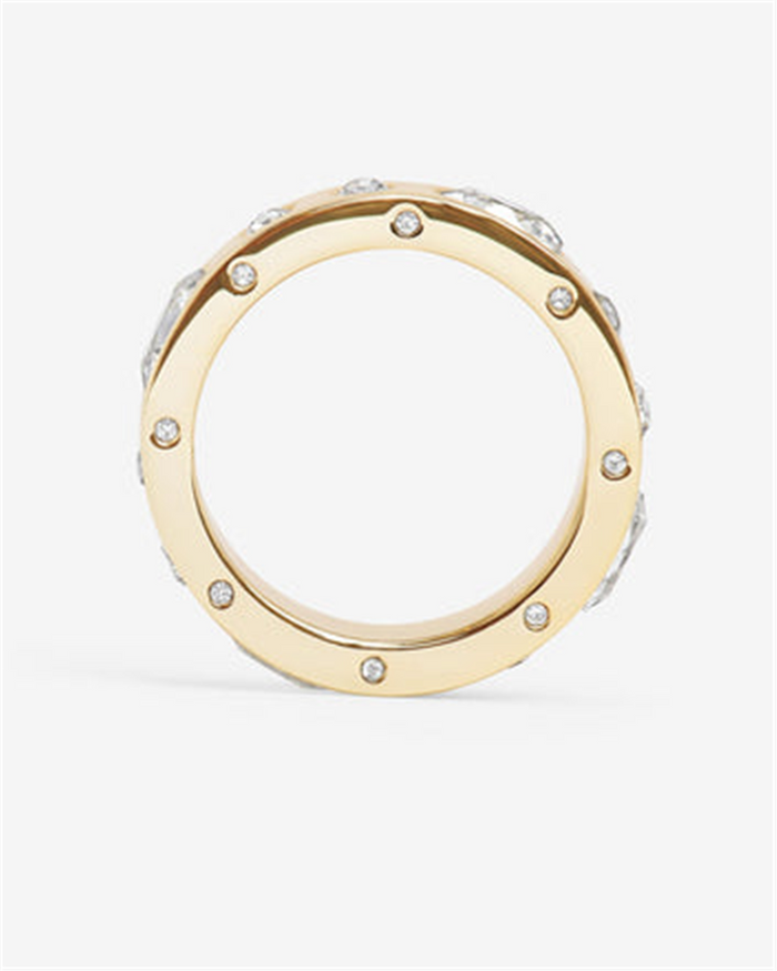 18K Yellow Gold Overlay 'Ashley' Cubic Zirconia Sunset Ring