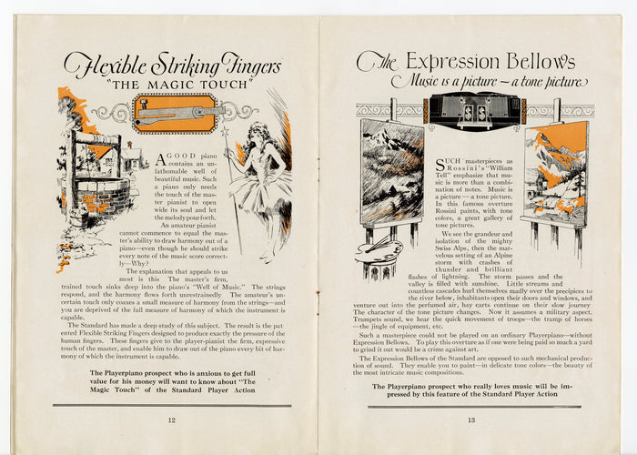 1923 Antique STANDARD PLAYER MONTHLY Promotional Piano Book, Aladdin