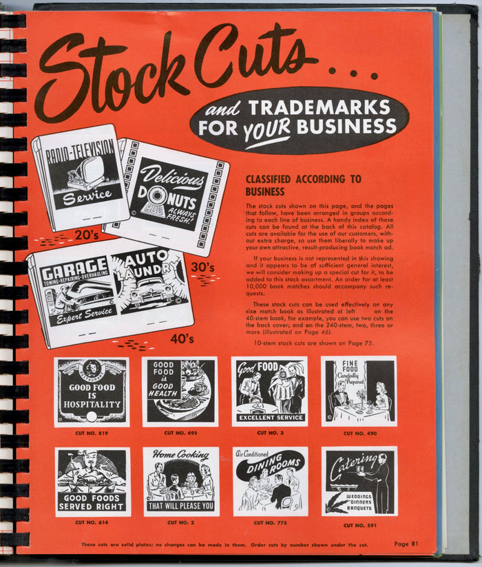 1958 MATCH Corporation of America MATCHBOOK Sample CATALOG, PDF ONLY