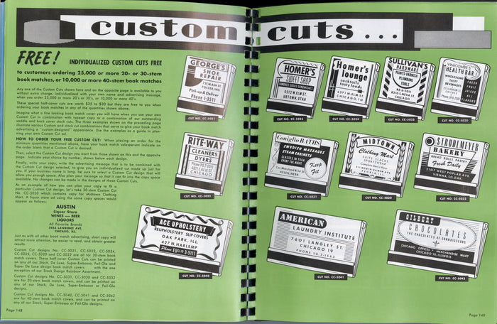 1958 MATCH Corporation of America MATCHBOOK Sample CATALOG, PDF ONLY
