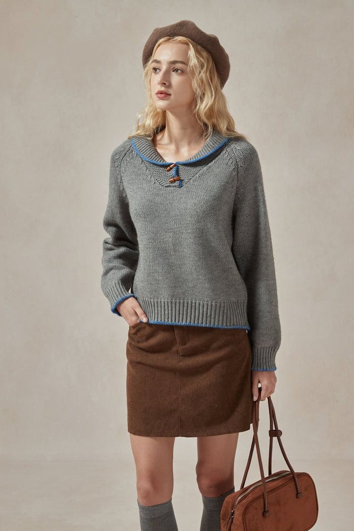 Ada Toggle Button Sweater - DAStyle