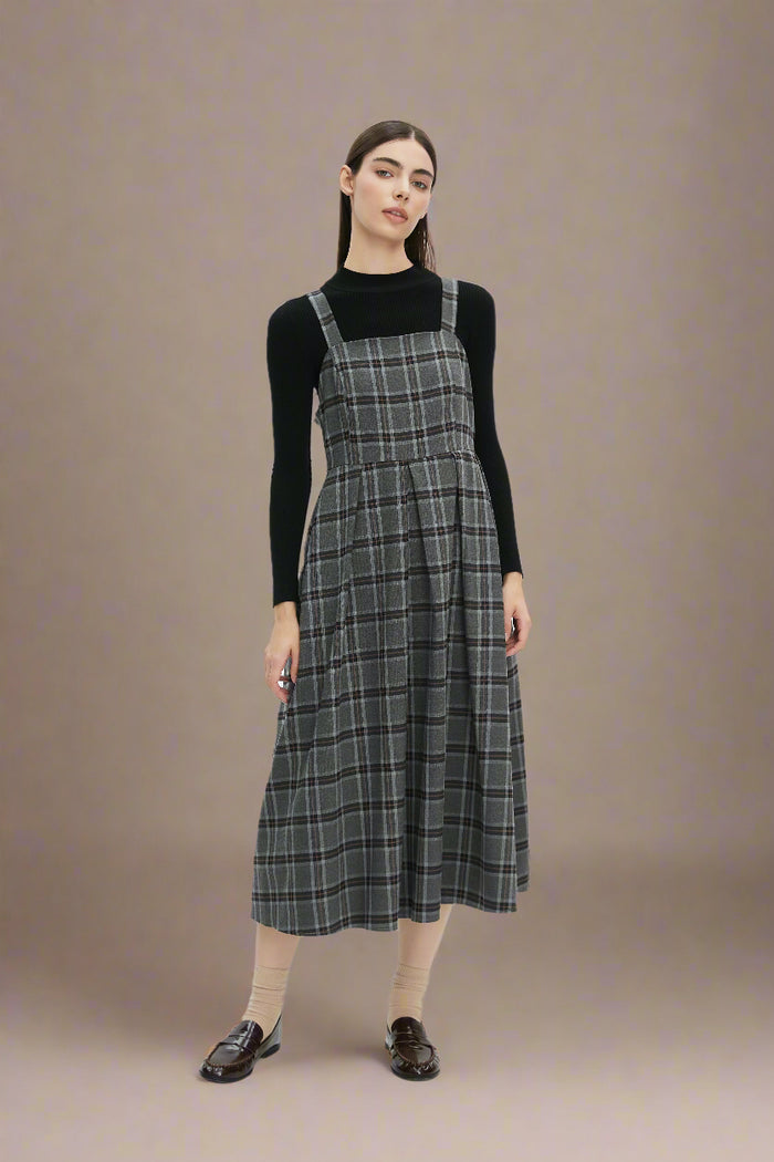Adah Navy Plaid Dress