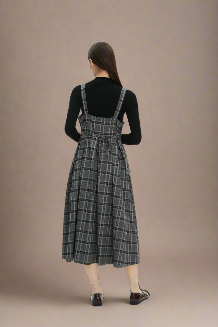 Adah Navy Plaid Dress