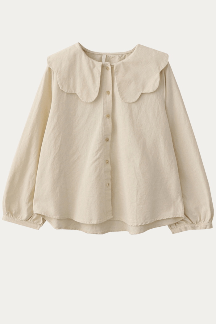 Adelaide White Peter Pan Collar Shirt - DAStyle