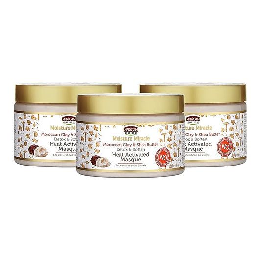 African Pride Moisture Miracle Clay and Shea Butter Heat Masque 12oz