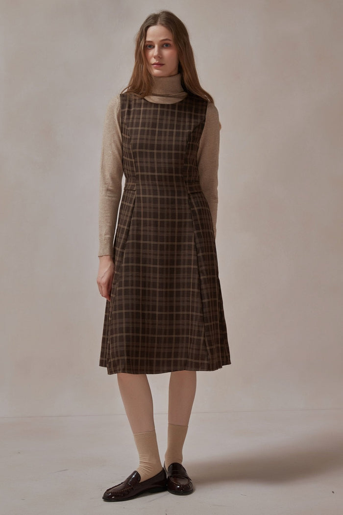 Alethea Brown Plaid Dress - DAStyle