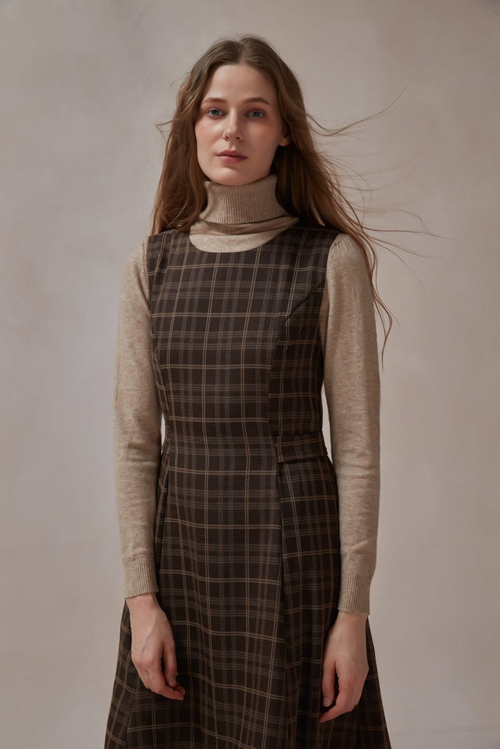 Alethea Brown Plaid Dress - DAStyle