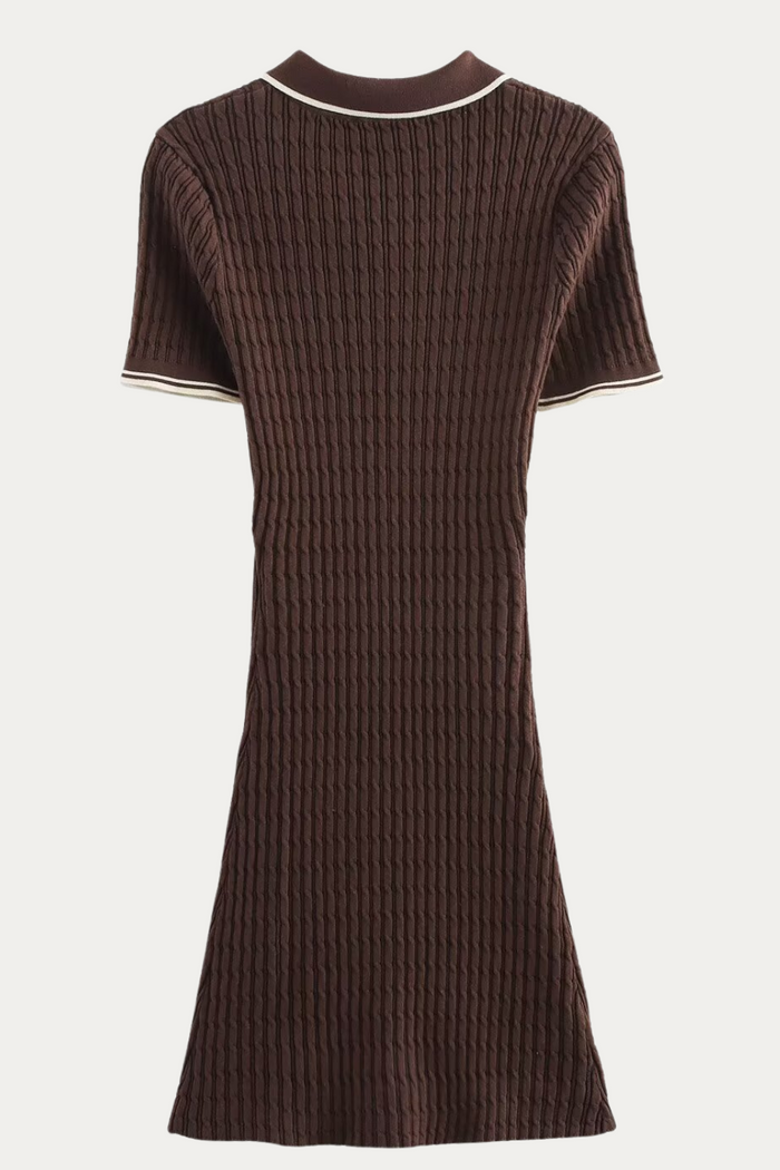 Angelo Brown Knit Mini Dress