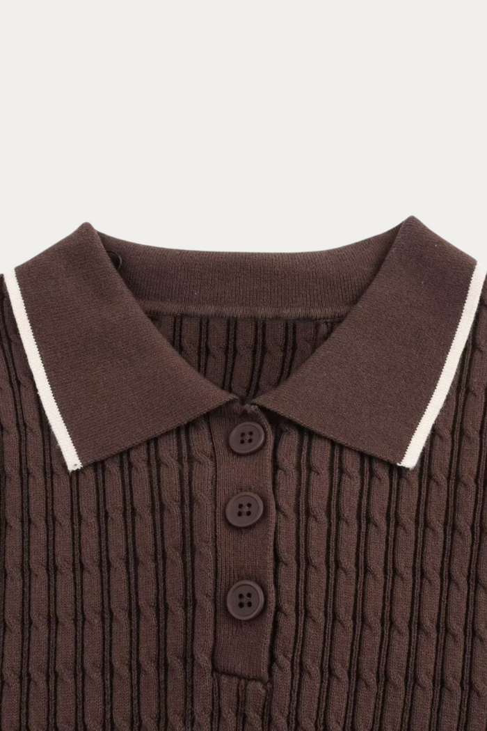 Angelo Brown Knit Mini Dress